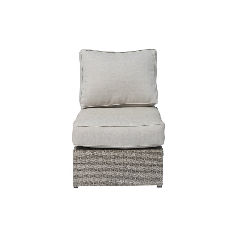 Ensemble de conversation pour 4 personnes avec coussins Normandy Wicker, Mélange de gris
