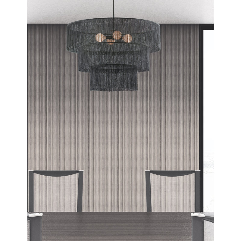 Lustre 4 lumières Cesidia - avec abat-jour, Noir mat