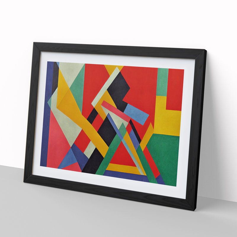 XH1022-8670X Suprematism Abstract Art Vol.1 1 Piece Single Picture Frame Wall Art, 25cm H x 34cm W x 2cm D, Black