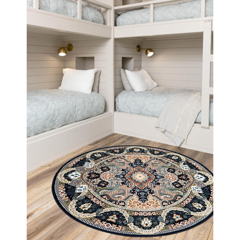 Eleanor Oriental Indoor Rug, Round 6'1", Black