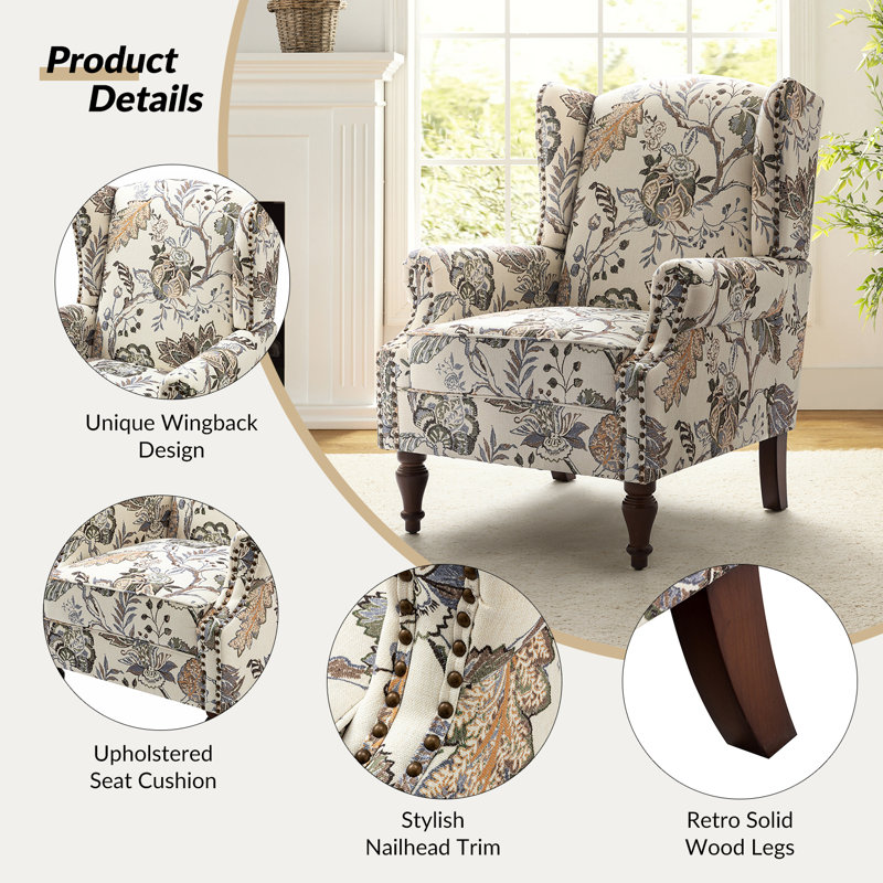 Upholstered Accent Chair, Green