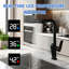 Robinet de cuisine noir tactile sans contact avec affichage à DEL, robinet d'évier de cuisine à capteur de mouvement avec pulvérisateur rétractable à 3 fonctions et bec pivotant à 360 °-131139822