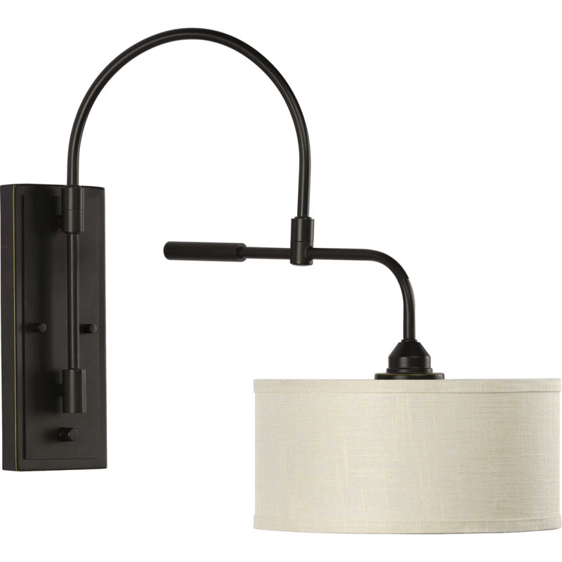 Shellson Armed Sconce, Harvest Linen, Antique Bronze