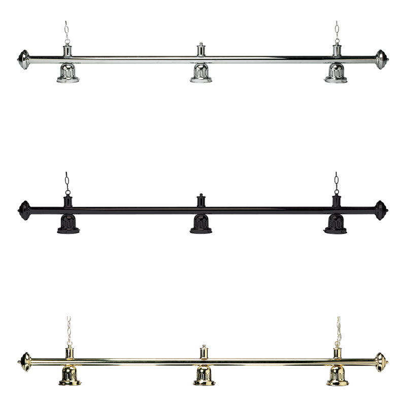Barre lumineuse pour table de billard 3 lumières LPEB3 - Chrome, Chrome