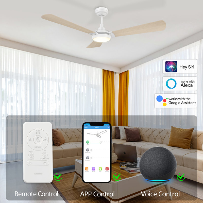 56''  Smart Ceiling Fan with LED Lights
