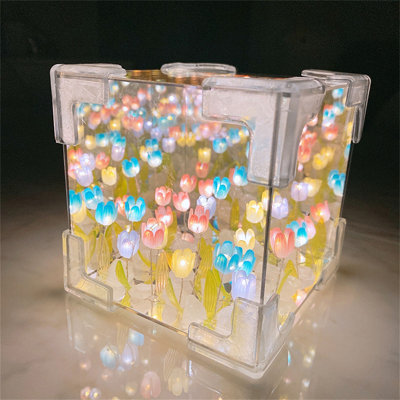 Bricolage tridimensionnel veilleuse mer de fleurs paquet pour envoyer le cadeau de petite amie doit être fabriqué à la main Produits non finis