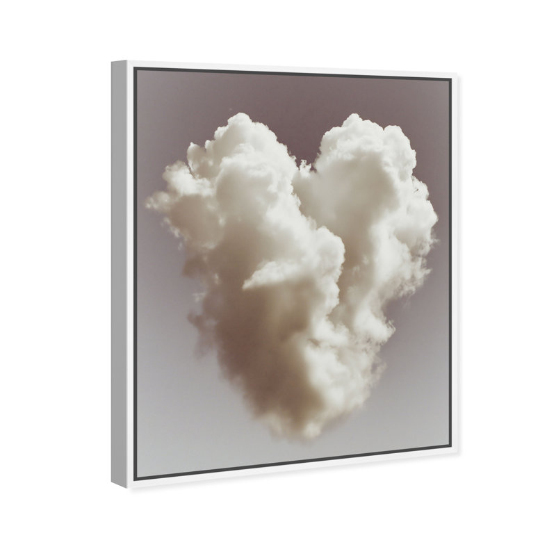 Cloud Love II Graphic Art Canvas, 25"H x 21"W, White Floater Frame