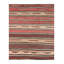 Vintage Azerbaijani Kilim With Beige-Brown And Red Stripes - Rug & Kilim