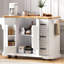 Chariot de cuisine blanc avec prise de courant, 2 portes, 6 tiroirs, tablettes coulissantes réglables pour îlot roulant de 56 po, 4 portes fonctionnelles et pratiques-63313768