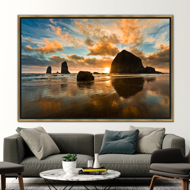 Print on Canvas, 50 cm H x 70 cm W, Gold Floater Framed