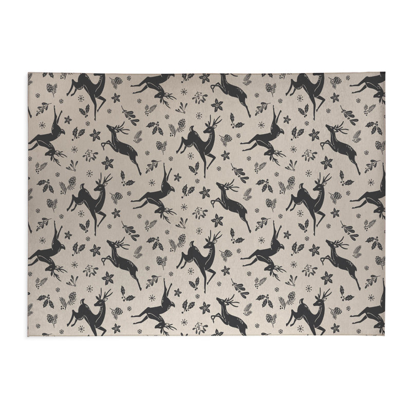 Tapis de cuisine à profil bas, Rectangulaire 3 pi x 5 pi, Ivoire/noir