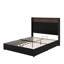 Structure de lit pour grand lit en velours capitonné avec port USB et veilleuse, tête de lit à hauteur de 52 po avec rivets, lit plateforme à oreilles avec tablette de tête de lit-1744219003-1744218997