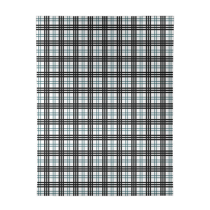 Tapis noir / blanc à carreaux, Rectangle 9 pi x 12 pi