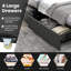 Lit plateforme tapissier simple Wrought Studio ™ avec tiroir de rangement de la station de charge avec tête de lit à DEL-1045712326