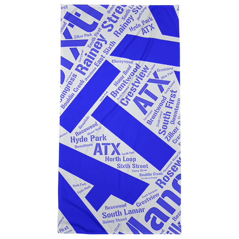 Bath Towel, Blue, Poly/Cotton, Austin
