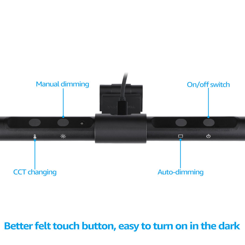 Auto-Dimming LED Screen Light Bar, Computer Monitor Light, 4 Light Modes, No Glare, Touch Control