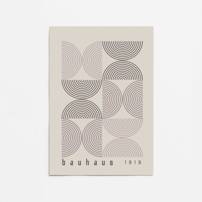 Warm Taupe Bauhaus Composition I Print dans un cadre, H 36 po x l 24 po x P 0,1 po, Impression sans cadre, Ne s'applique pas