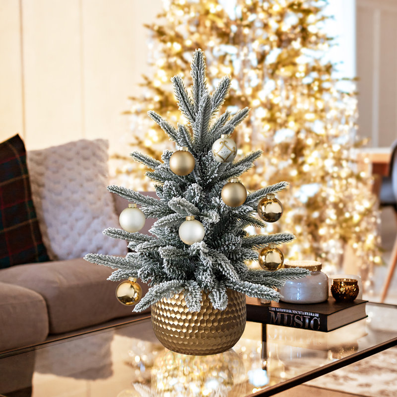 1.5Ft Flocked Artificial Tree Potted