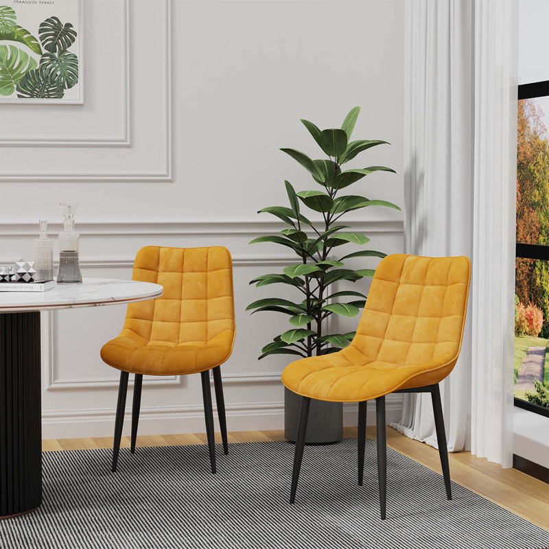 NOVA MODERN VELVET DINING CHAIR PADDED SEAT METAL LEG KITCHEN , Set Of 4
