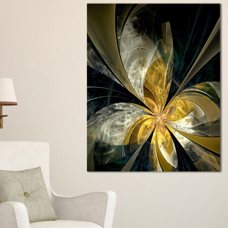 Impression sur toile tendue, impression sur toile tendue, couleur dorée or symétrique, H 40 po x l 20 po x P 1po