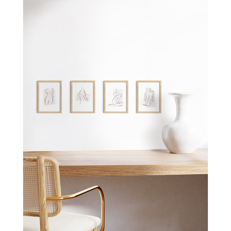 Wood Picture Frame - Set of 4, 5" W x 7" H, Beige