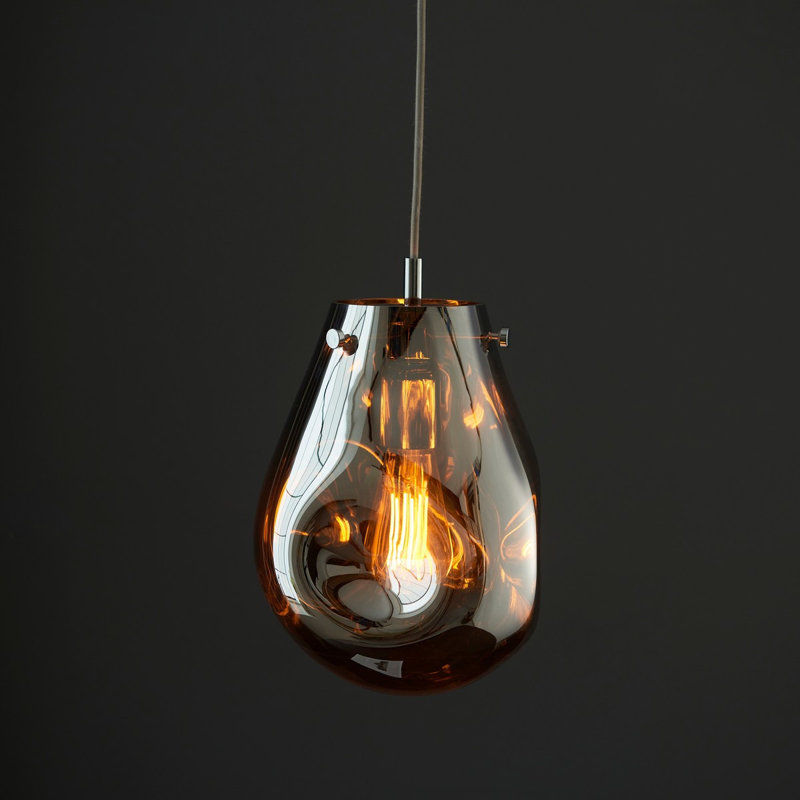 Alyca 1 - Light Chrome Teardrop Pendant, Silver
