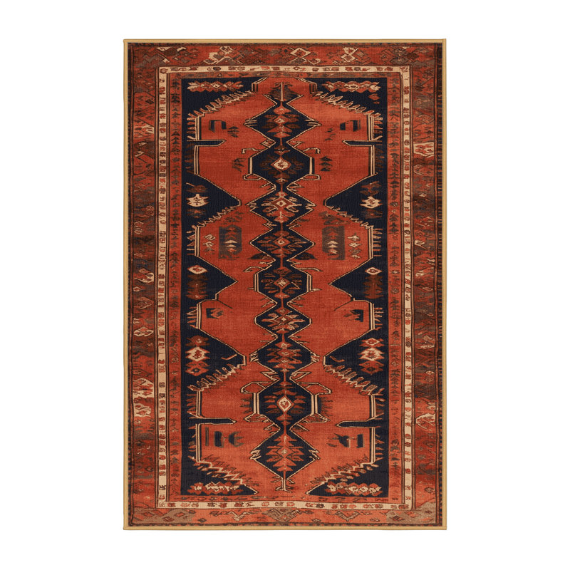 Tapis brun turc lavable à la machine