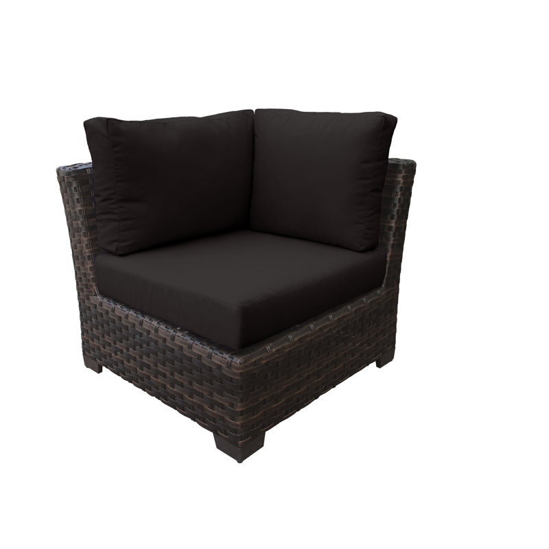 Chaise de terrasse avec coussins River Brook, Onyx