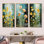 Ensemble de 3 impressions sur toile jaune avec bouton d'or jaune Sunny Beauty