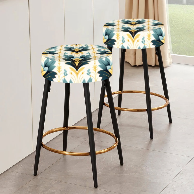 Victorian Elegance - Ensemble de 2 tabourets de bar à chevrons