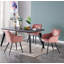 Yerres 4 Person Dining set - a Rectangular Wooden Dining Table with Metal Legs and a Set of 4 Quilted Velvet Dining Chairs for Dining Room - Modern Dining Table Set-1718480819-1718480830