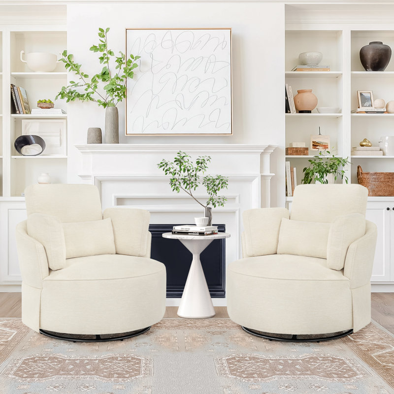 Ensemble de 2 fauteuils pivotants l 40 po Noah, Bleu acier