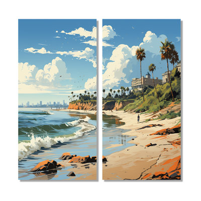 California Seascape II - California Large Art Prints On Canvas 2-Panels