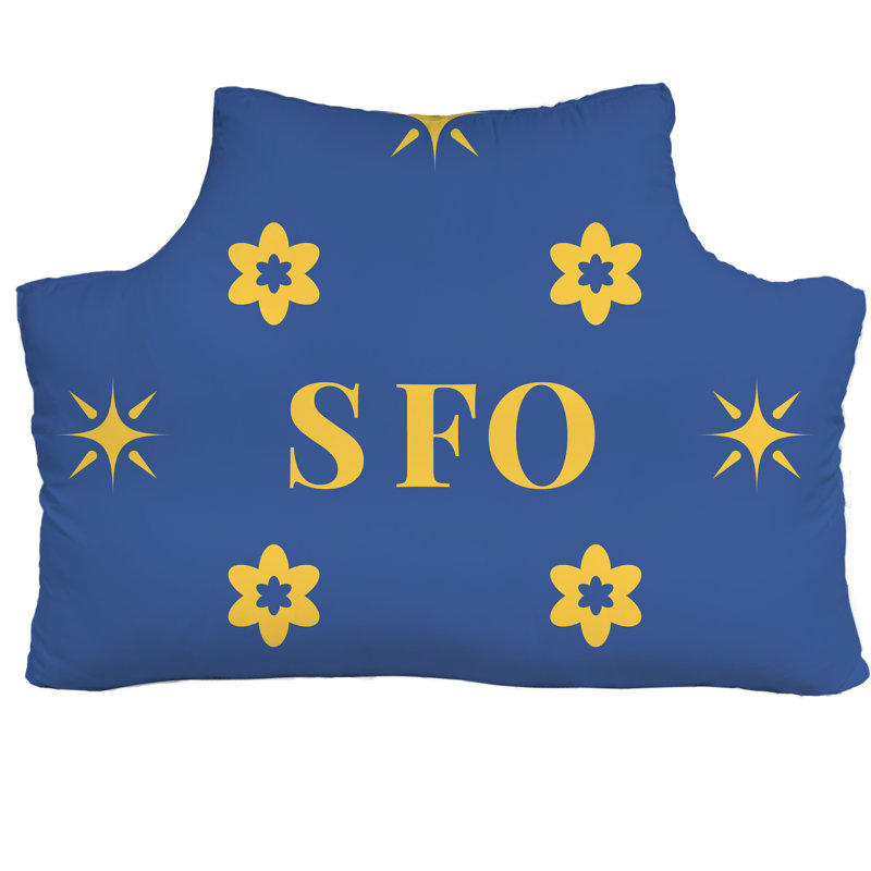 San Francisco Basketball Colors Gold Blue Gold - tête de lit simple 39,5 po x 29,5 po