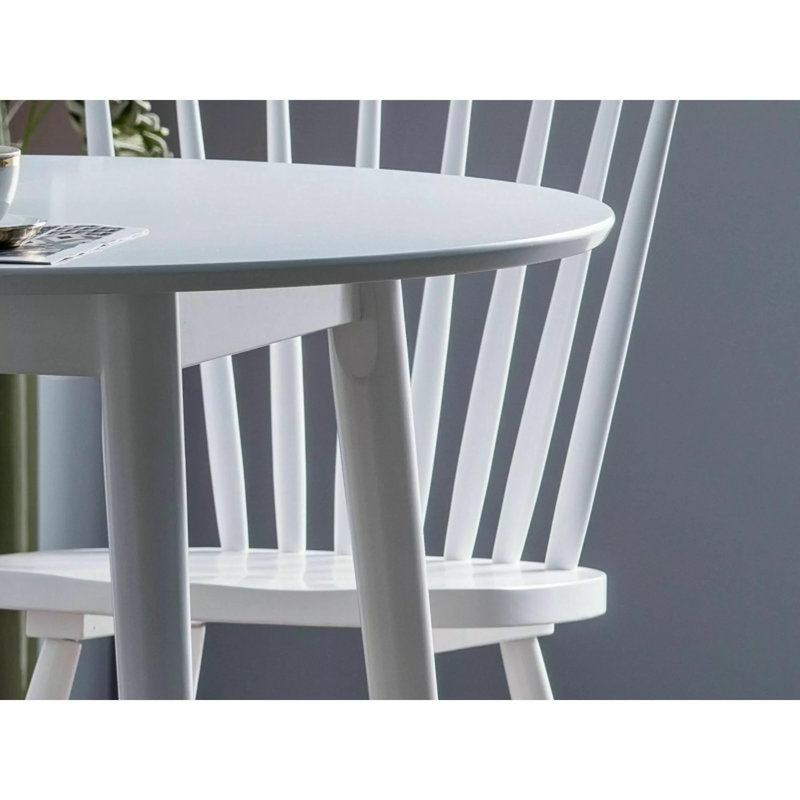 Round Dining Table, 75 x 90 x 90cm, White, White
