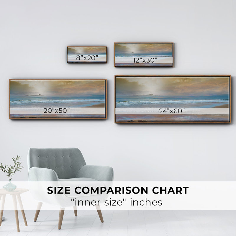 Private Island- Framed Canvas, 12" H x 30" W