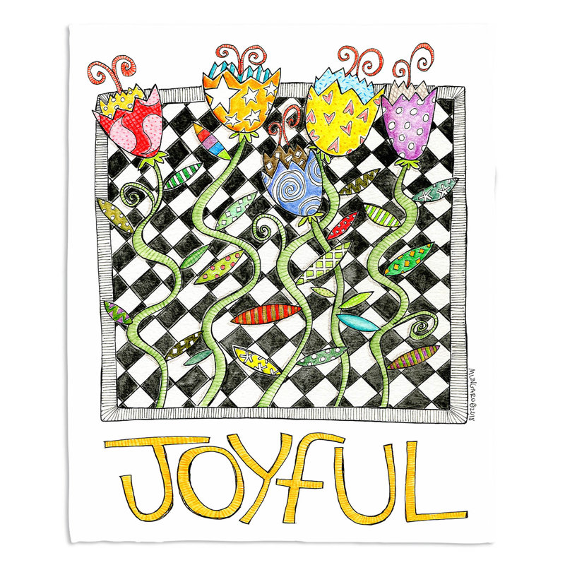  Couverture Joyful Flowers, 68 po x 80 po