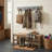 Aston 2-Piece Entryway Set - 40” Wall-Mounted Coat Rack with Hooks & Wood Bench with Rush Seat