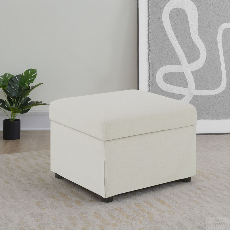 Repose-pieds avec rangement relevable hydraulique Merced Beige