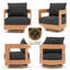 Chaise de patio d'extérieur pivotante avec coussins-122570631