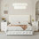 Ensemble de chambre à coucher 3 pièces, lit de rangement à DEL 4 tiroirs + 2 tables de chevet avec 3 tiroirs chacune et port USB + prise intégrée