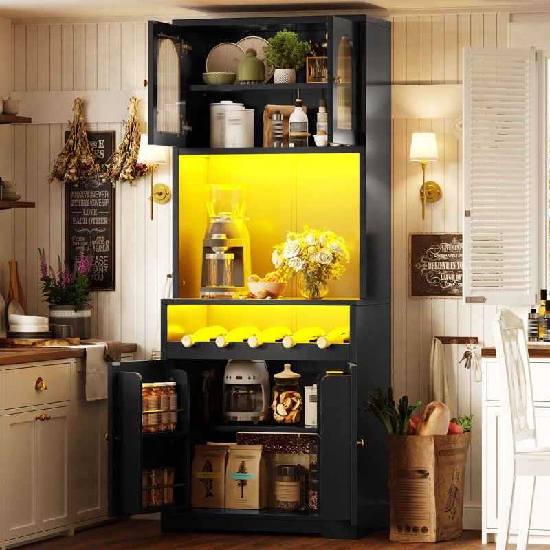 180 cm H Standard Pantry / Tall Cabinet, Black