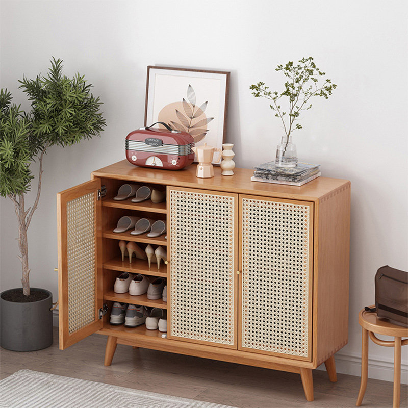 Multi Functional Rattan Shoe Storage Cabinet