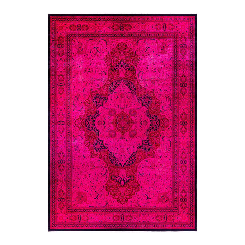 Veva One-of-a-Kind 12' 1" X 18' 0" New Age Rectangular Wool Area Rug Pink