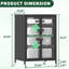 Armoire de rangement de 35,8 po de hauteur pour équipement audiovisuel de salon, 4 tablettes réglables en verre, cadre en acier robuste et support à roulettes avec cadre, système de gestion des câbles