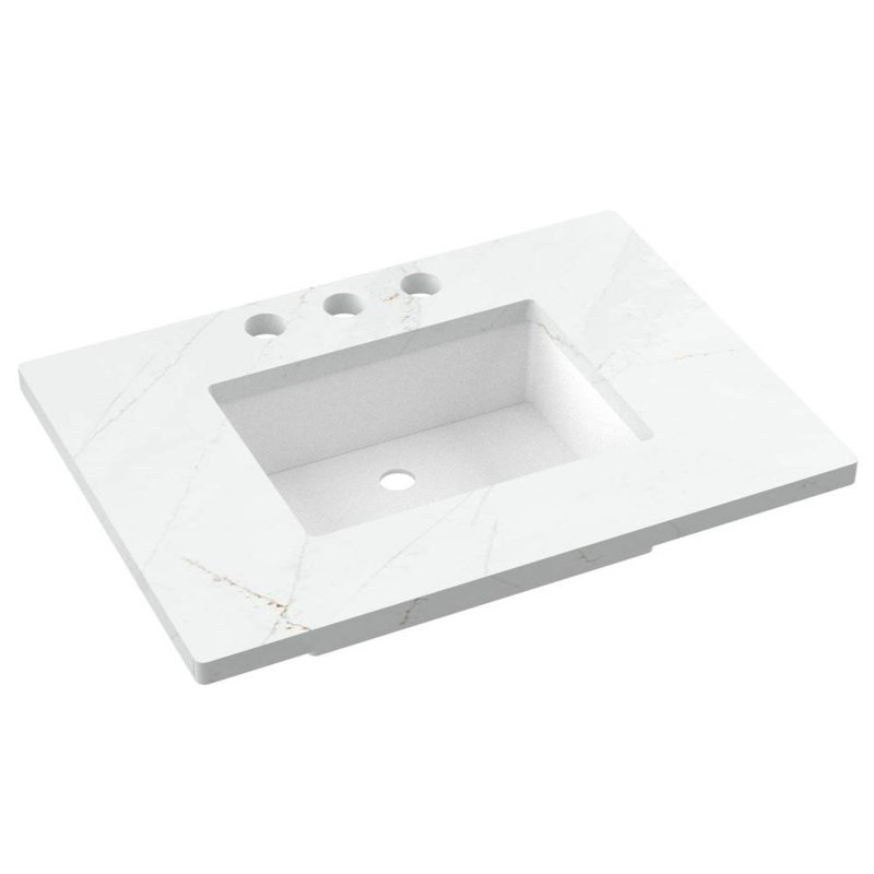 Lecrieú Single Bath Vanity, 30", Matte Black, French Olive