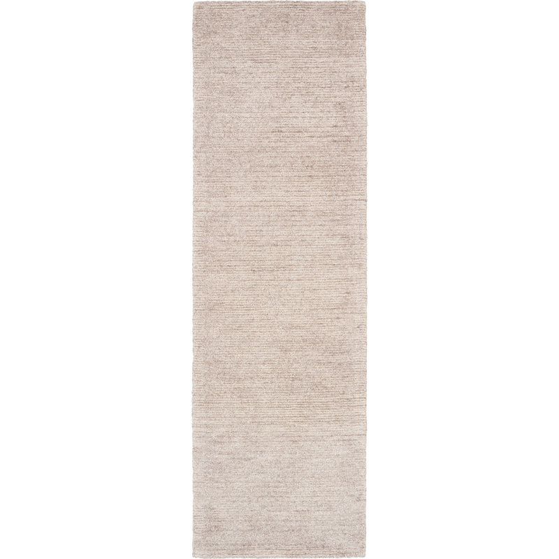 Tapis beige fait à la main Lahoma, Tapis de couloir 2 pi 3 po x 7 pi 6 po