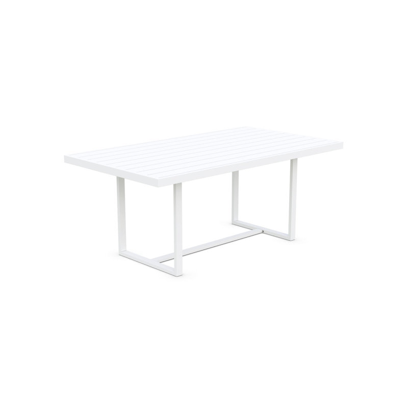 Pavia Power Coated Aluminum Dining Table, 39.37" W x 70.87" L x 29.13" H, Matte White