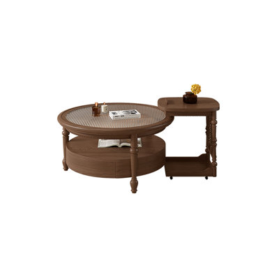 Cherry Wood Coffee Table Set