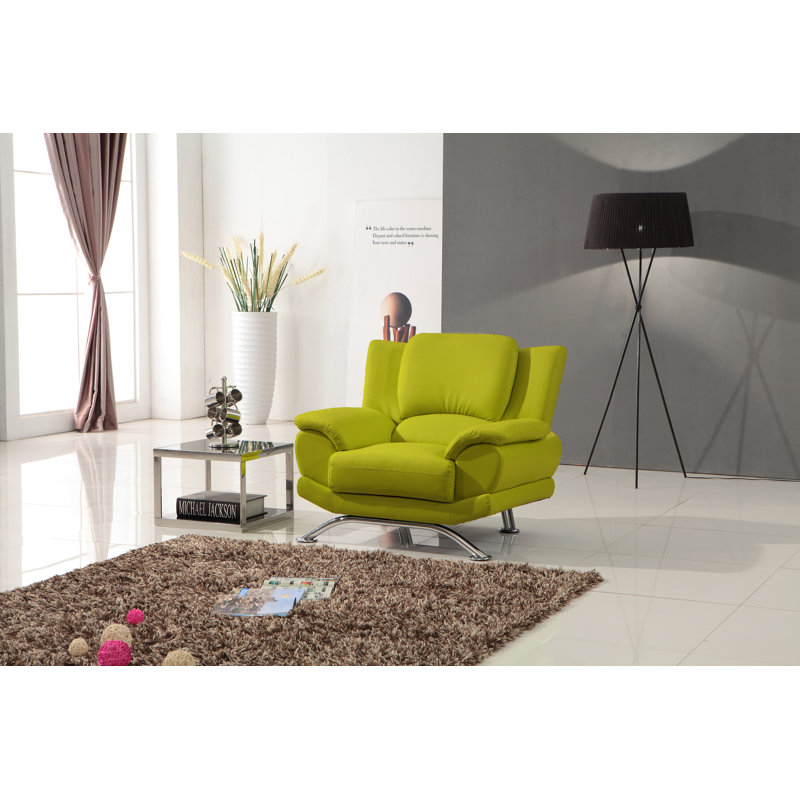 Ensemble de salon 3 pièces Gilbreth, Similicuir vert lime